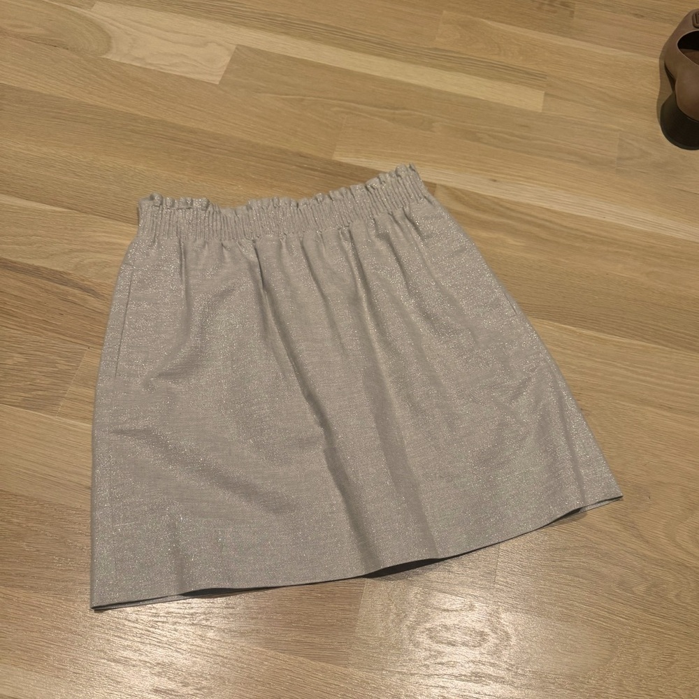 Gold metallic lined linen skirt